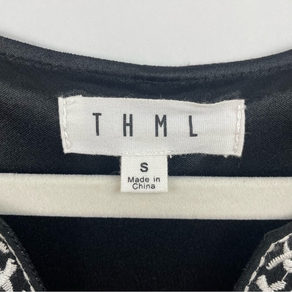 Anthropologie THML Shift Dress Black Floral Festival Bohemian Festival Peasant S - Picture 11 of 14